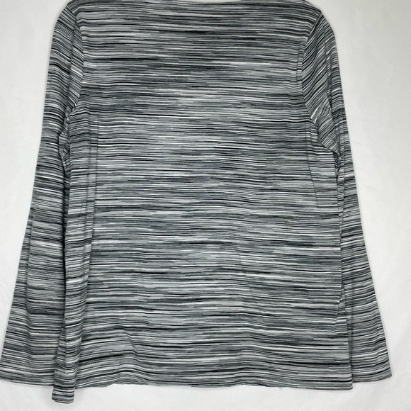 Pure J Jill Space-Dyed Black White Top with Pockets - Picture 6 of 9
